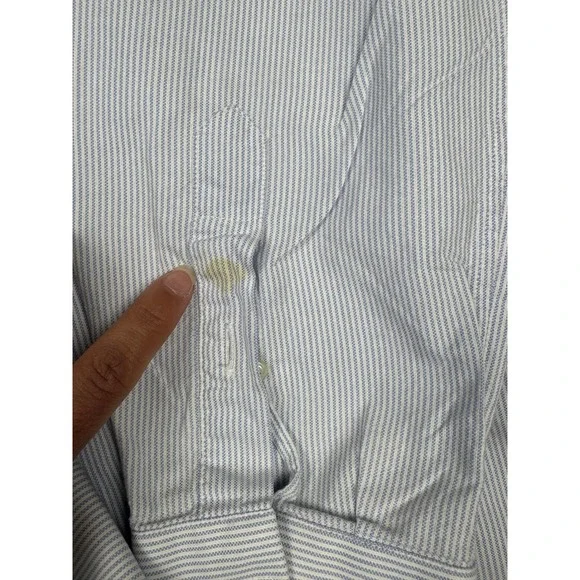 MAX Massimo Pasmato Blue Stripe Dress Shirt 100% Cotton Italy L - Picture 11 of 12
